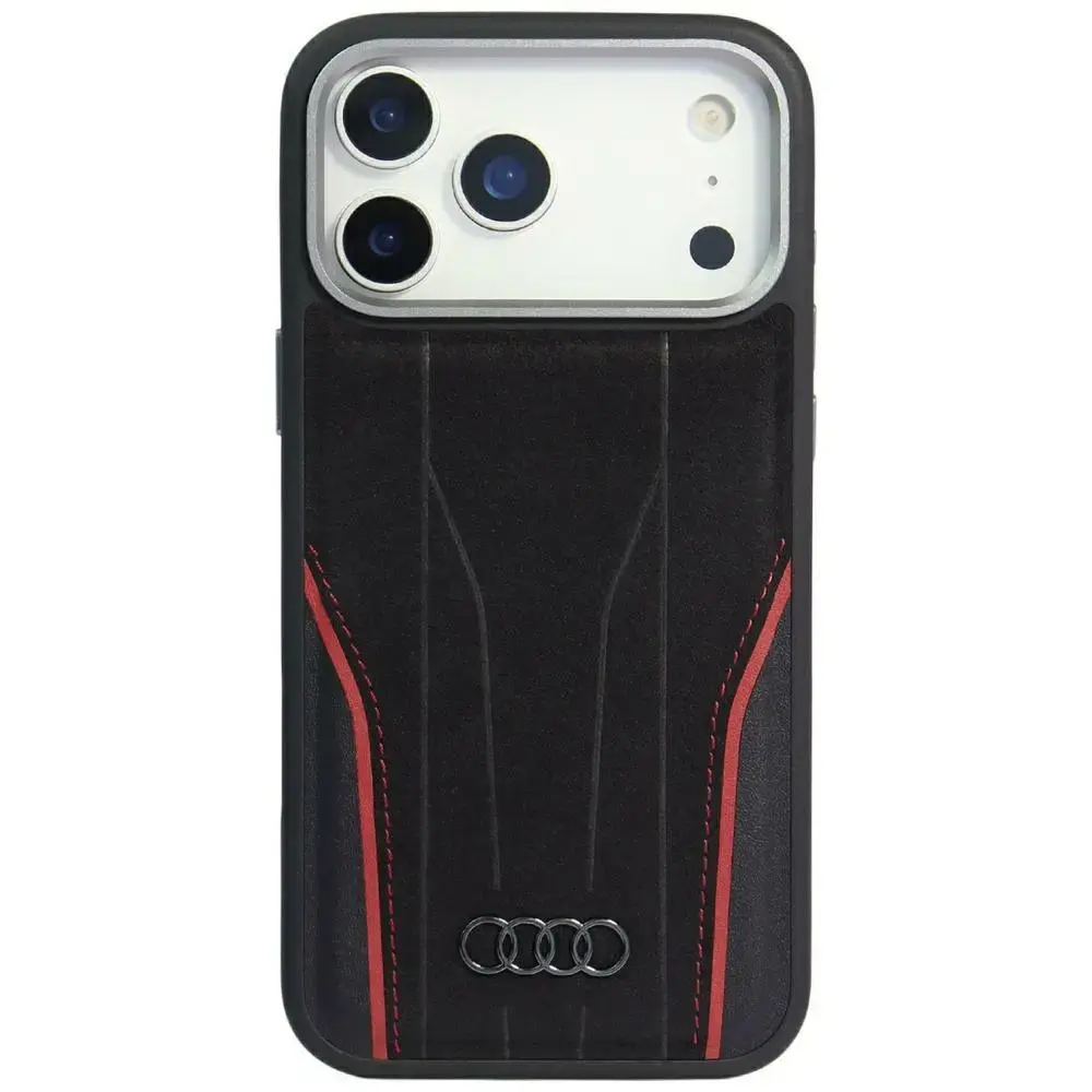 Audi R8 telefona maciņš ar MagSafe atbalstu iPhone 17 Pro melns-sarkans