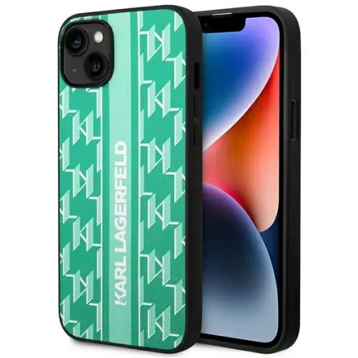 Karl Lagerfeld KLHCP14SPGKLSKN iPhone 14 6,1" hardcase zielony|green Monogram Stripe