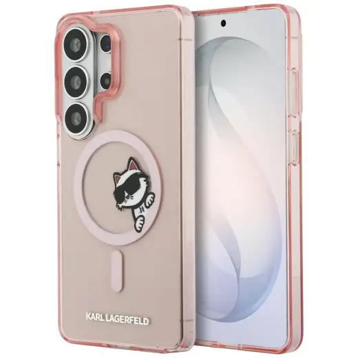 Karl Lagerfeld IML Peekaboo Choupette чехол с поддержкой MagSafe для телефона Samsung Galaxy S26 Ultra (S948) розовый