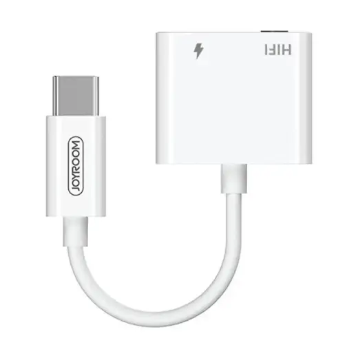 Joyroom USB Type C - USB Type C | 3,5 mm mini jack headphone adapter audio and charging DAC white (SH-C1)