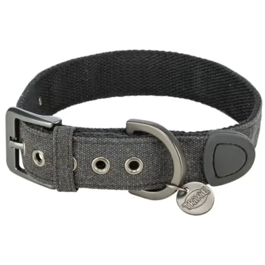 Collar - Trixie CityStyle Collar, extra wide, cotton, M: 35-42 cm|25 mm,