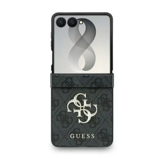 Guess PU 4G Metal Logo чехол для телефона Samsung Galaxy Z Flip 8 (F776) серый