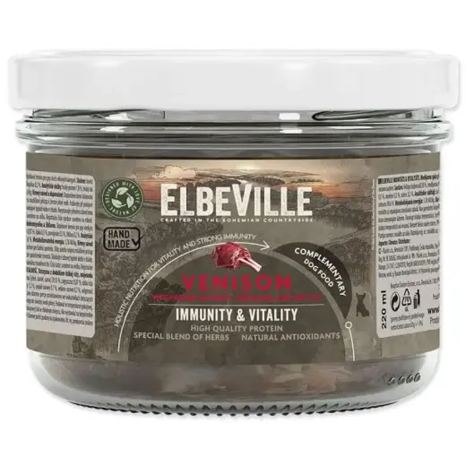 Elbeville Dog Immunity & Vitality venison with added rosehip, oregano and nettle, 220 ml