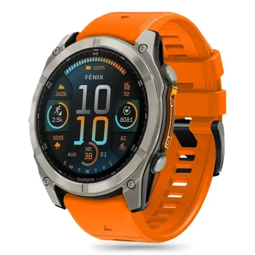 Tech-Protect Silicone Line Strap for Garmin Fenix 5 | 6 | 6 Pro | 7 | 8 (47 mm) | E - Orange