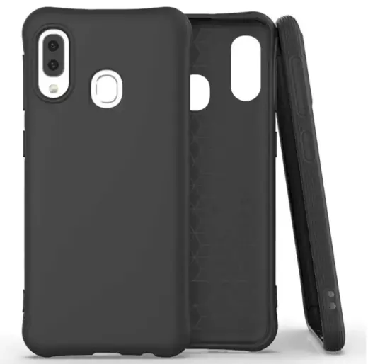 Fusion Solaster Back Case Silikona Aizsargapvalks Priekš Samsung A202 Galaxy A20e Melns