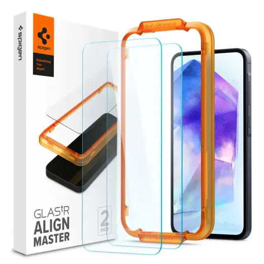 Spigen Glass AlignMaster tempered glass for phone Samsung Galaxy A55 2 Pack