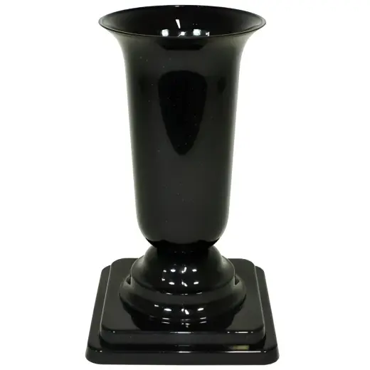 Flower pot-vase on saucer Dama, black