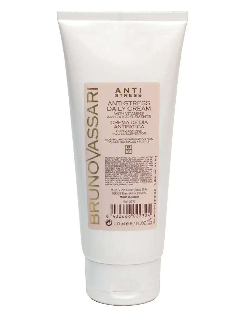 Bruno Vassari, Anti Stress, Vitamin E, Anti-Fatigue, Daily, Cream, For Face|Neck & Decolette, 200 ml