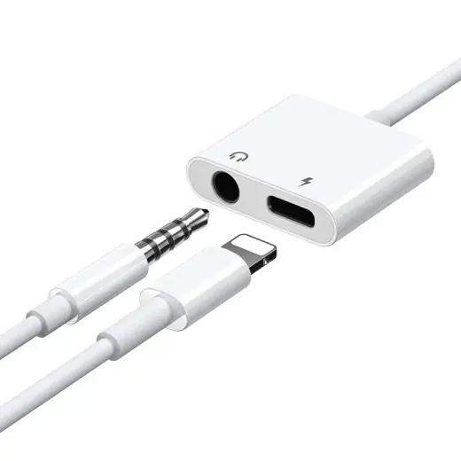 Joyroom Lightning - Lightning | 3,5 mm mini jack headphone adapter audio and charging white (S-Y104)