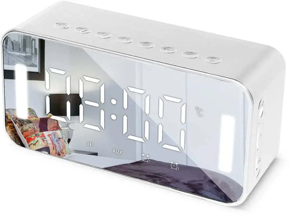 Fusion D88 Led speaker Bluetooth 5.0 FM radio | thermometer | alarm clock white