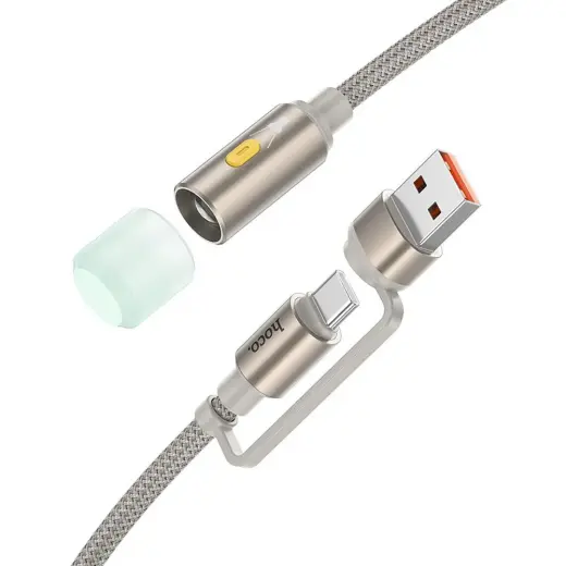 Hoco UA38C duomenų perdavimo ir įkrovimo laidas | USB-A į USB-C | 0.3m | auksinis