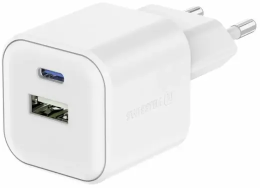 Swissten Tīkla Lādētājs GaN USB-C 35W PD | USB-A 27W QC