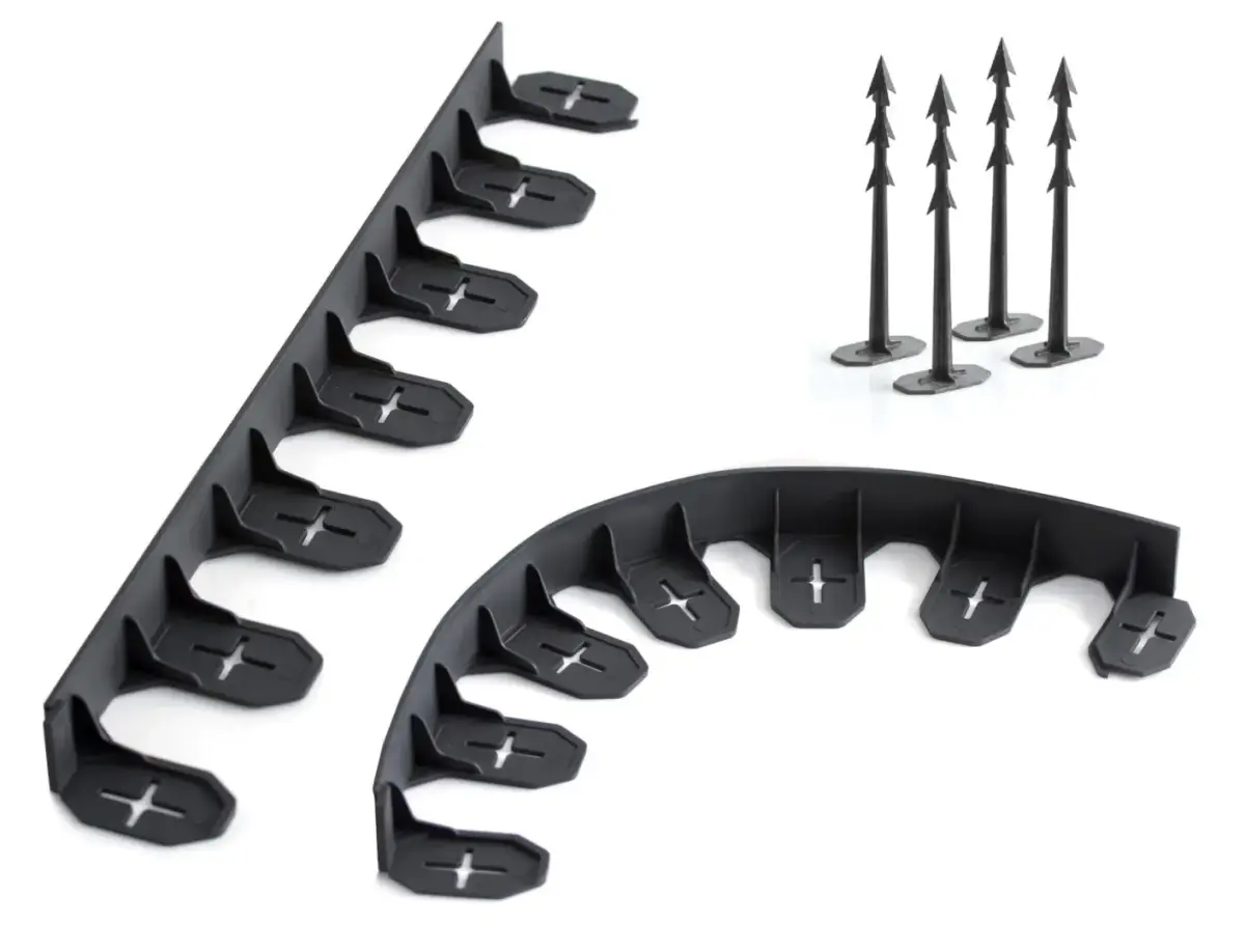 Lawn edging set 4.8m, black