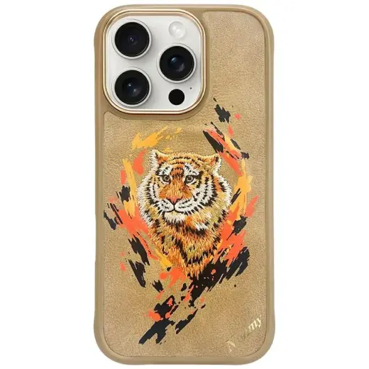 Etui Nimmy Tygrys MagSafe do iPhone 16    Pro jasnobrązowy