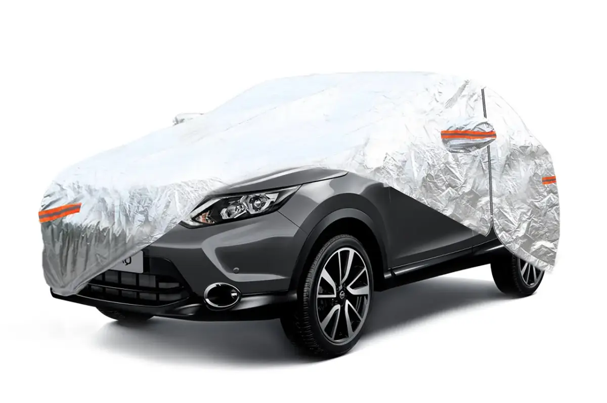 ALUMINIUM CAR COVER with ZIP, REFLECTIVE, 120g + cotton,Silver,  size: SUV/VAN XL