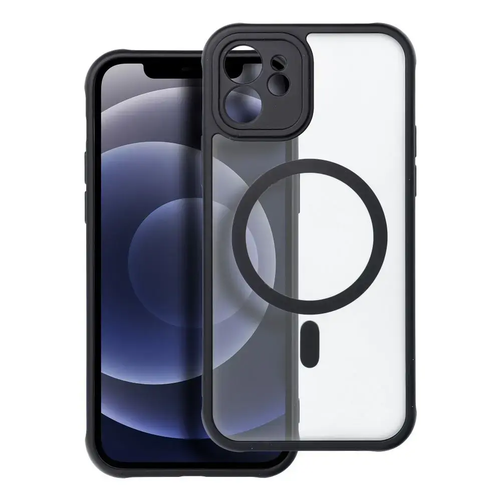 FULL MATTE MAG COVER maciņš ar MagSafe atbalstu telefonam iPhone 12 melns