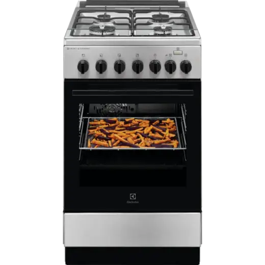 Electrolux 600.sērijas gāzes plīts ar elektrisko cepeškrāsni, melna, 50cm