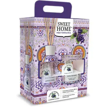 Sweet Home Collection Elderberry Flowers Set - Aroma diffuser and candle gift set