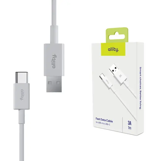 Allity cable AUC-03 USB-A - USB-C 1.0m 3A white