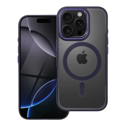 Color Edge Mag telefono dėklas su MagSafe palaikymu iPhone 16 Pro violetinis
