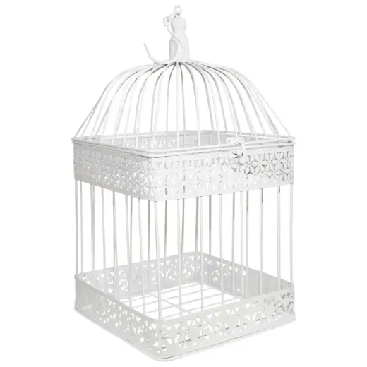 Decorative birdcage 23x23x43cm, antique white