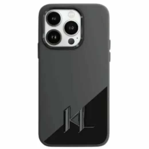 Karl Lagerfeld KLHMP16SSCMKMPCK iPhone    16 6.1" czarny|black hardcase Silicone Shadow Metal Initial MagSafe
