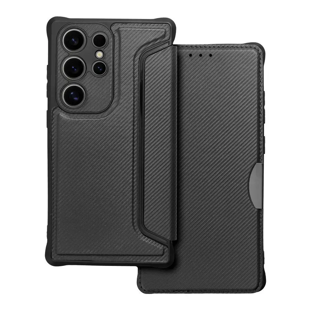 RAZOR grāmatveida maciņš telefonam Samsung Galaxy S24 Ultra (S928) melns
