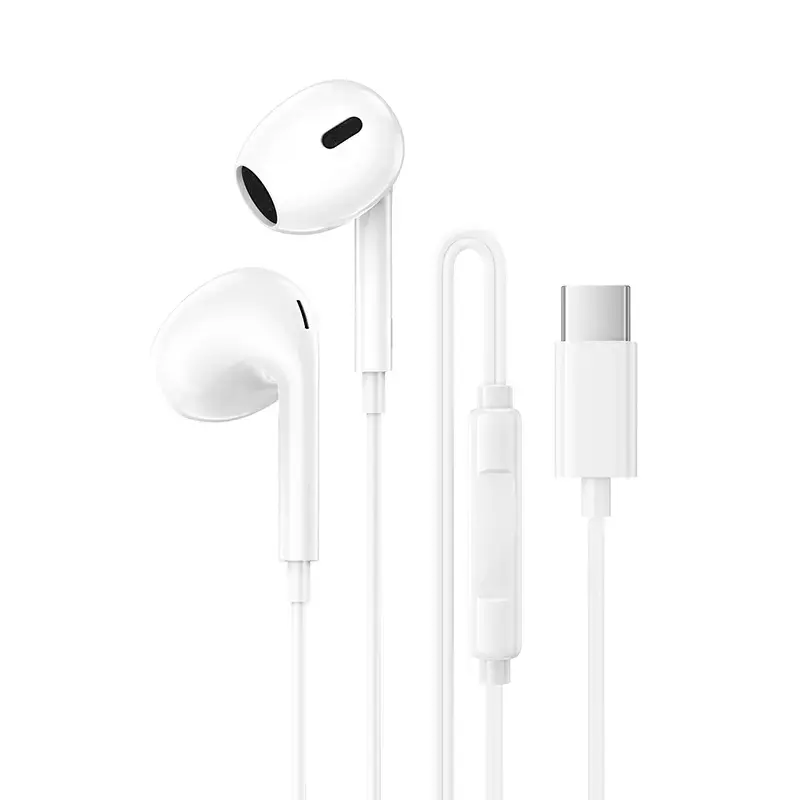 Borofone Earphones BM100 Max Fuente with microphone Type C (DAC) white