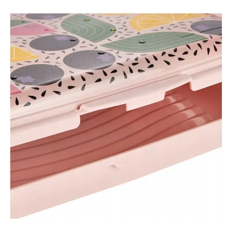 Pārtikas uzglabāšanas trauks deco-click-box mini 0,5L Carla “Fruits” 17x13x3,5cm rozā
