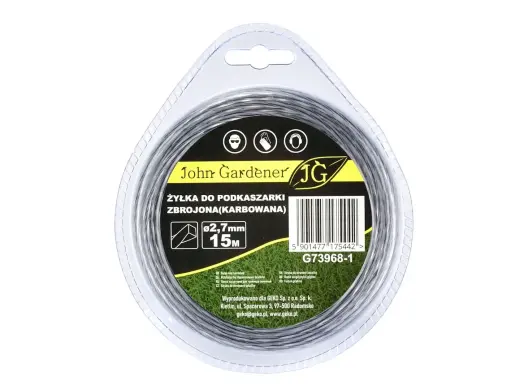 Sustiprintas nailoninis trimerio valas, gofruotas, 2.7mm x 15m