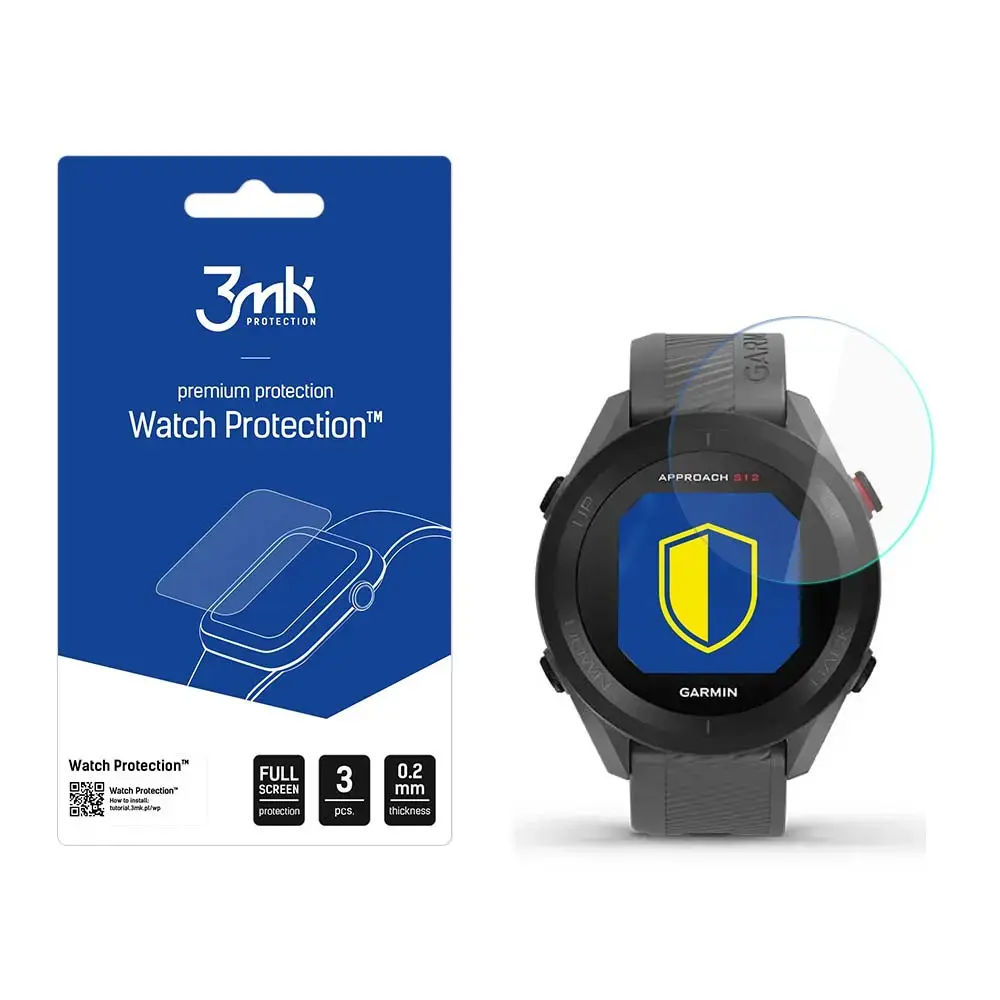 Garmin Approach S12 - 3mk Watch Protection™ v. FlexibleGlass Lite screen protector