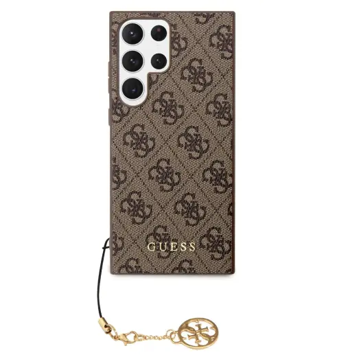 Guess GUHCS23LGF4GBR S23 Ultra S918 brązowy|brown hardcase 4G Charms Collection