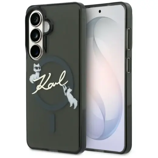 Karl Lagerfeld IML KC Script maciņš ar MagSafe atbalstu telefonam Samsung Galaxy S26+ (S947) melns