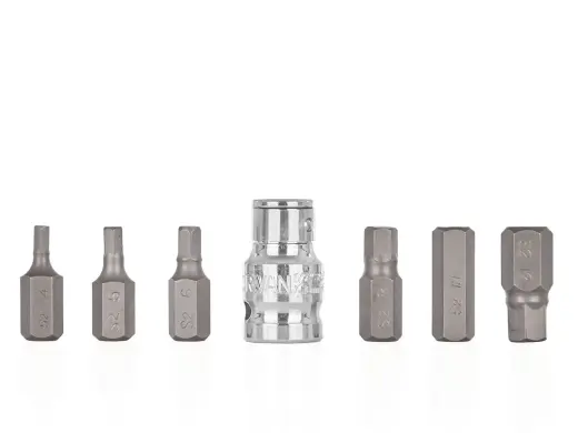 7 tk HEX H4-H12 kruvikeeraja otsikute komplekt 1/2" adapteriga