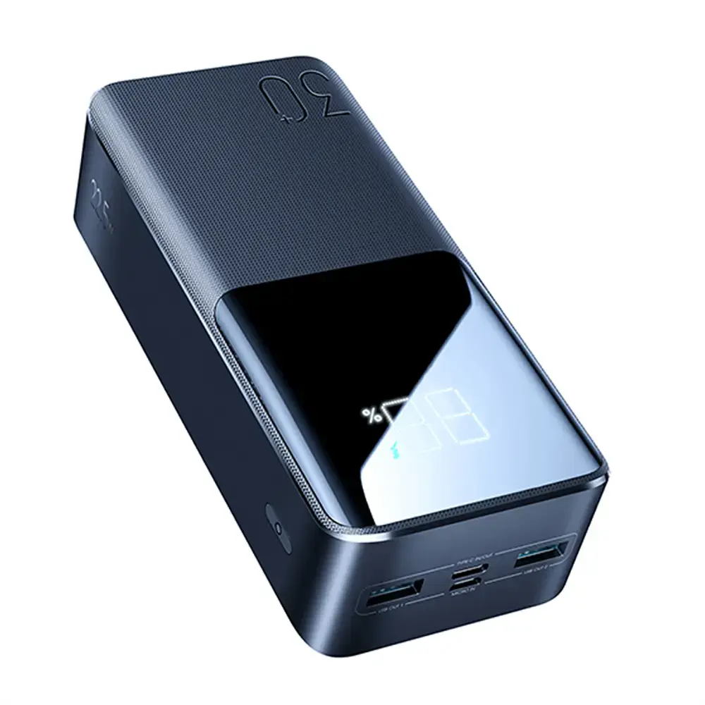 Joyroom JR-QP193 išorinė baterija (powerbank) | 30 000 mAh | 22.5W | PD, QC | USB-C, USB-A, Micro USB | juodas