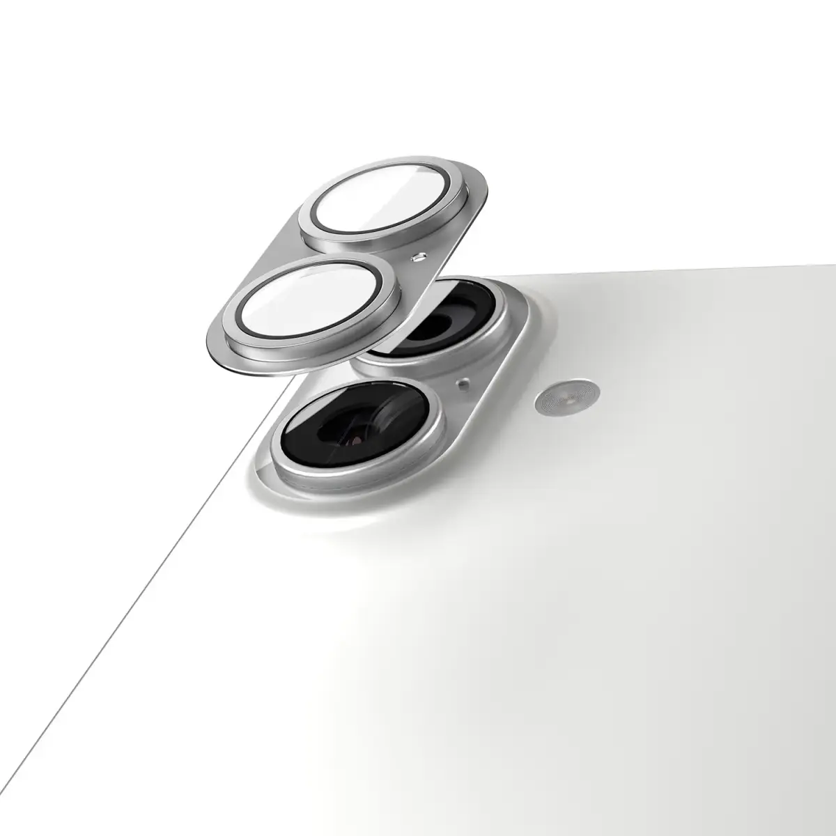Etteri full camera lens guard for iPhone 17 silver