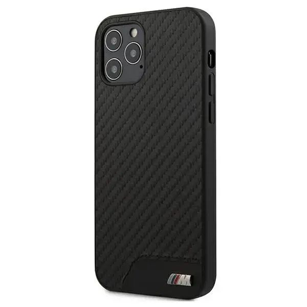 Etui BMW BMHCP12LCABBK iPhone 12 Pro Max 6,7" czarny|black hardcase M Collection PU Carbon