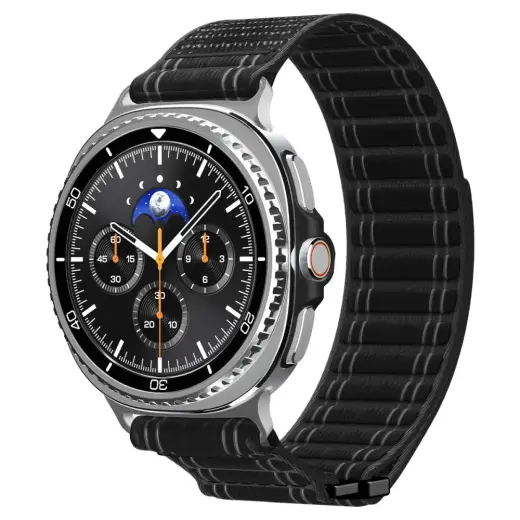 Spigen WBF0 išmaniojo laikrodžio dirželis Samsung Galaxy Watch 8/Classic (40/44/46 mm) | nailoninis | juodas