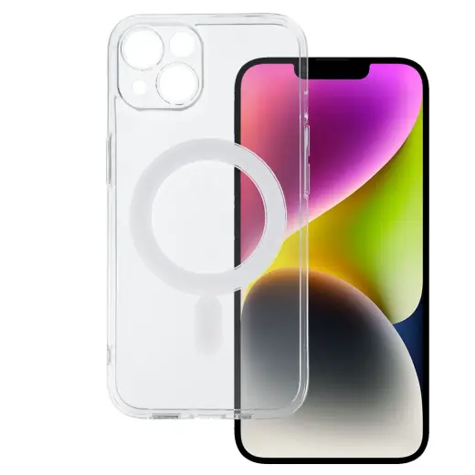 TEL PROTECT MagSilicone чехол с поддержкой MagSafe для телефона iPhone 14 прозрачный