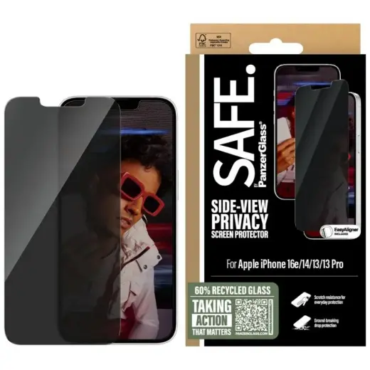 Szkło prywatyzujące SAFE by PanzerGlass   Ultra-Wide Fit do iPhone 16e|14|13|13 Pro