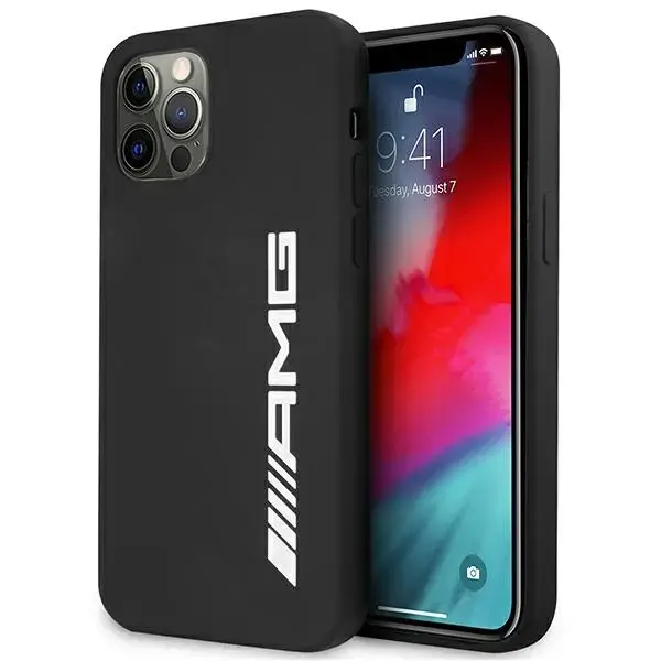 AMG AMHCP12MSGLBGN iPhone 12|12 Pro czarny|black hardcase Silicone Big Logo