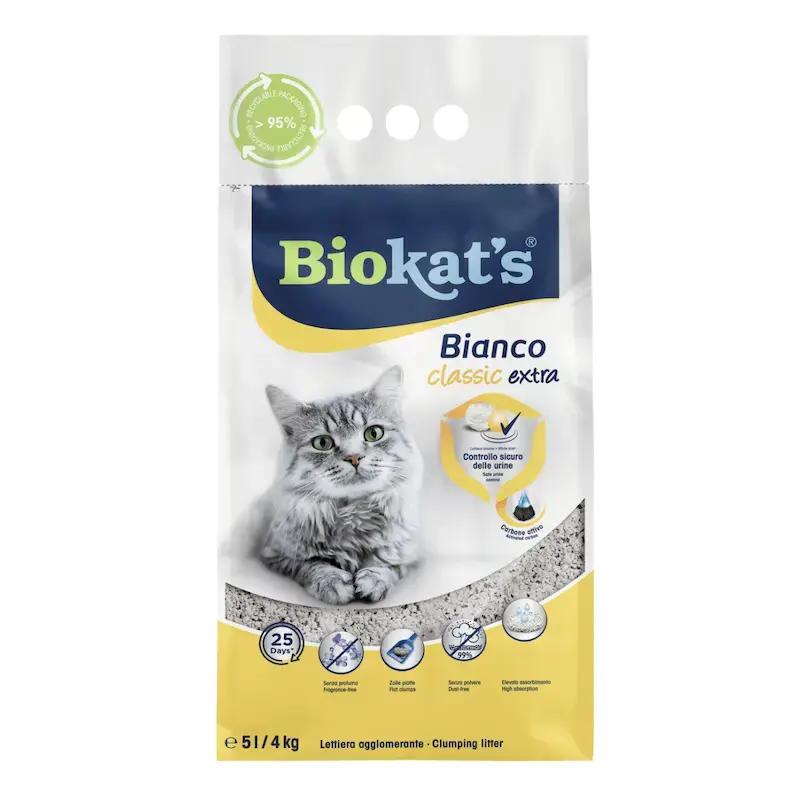 Smiltis kaķu tualetēm - Biokats Bianco Extra 5 L