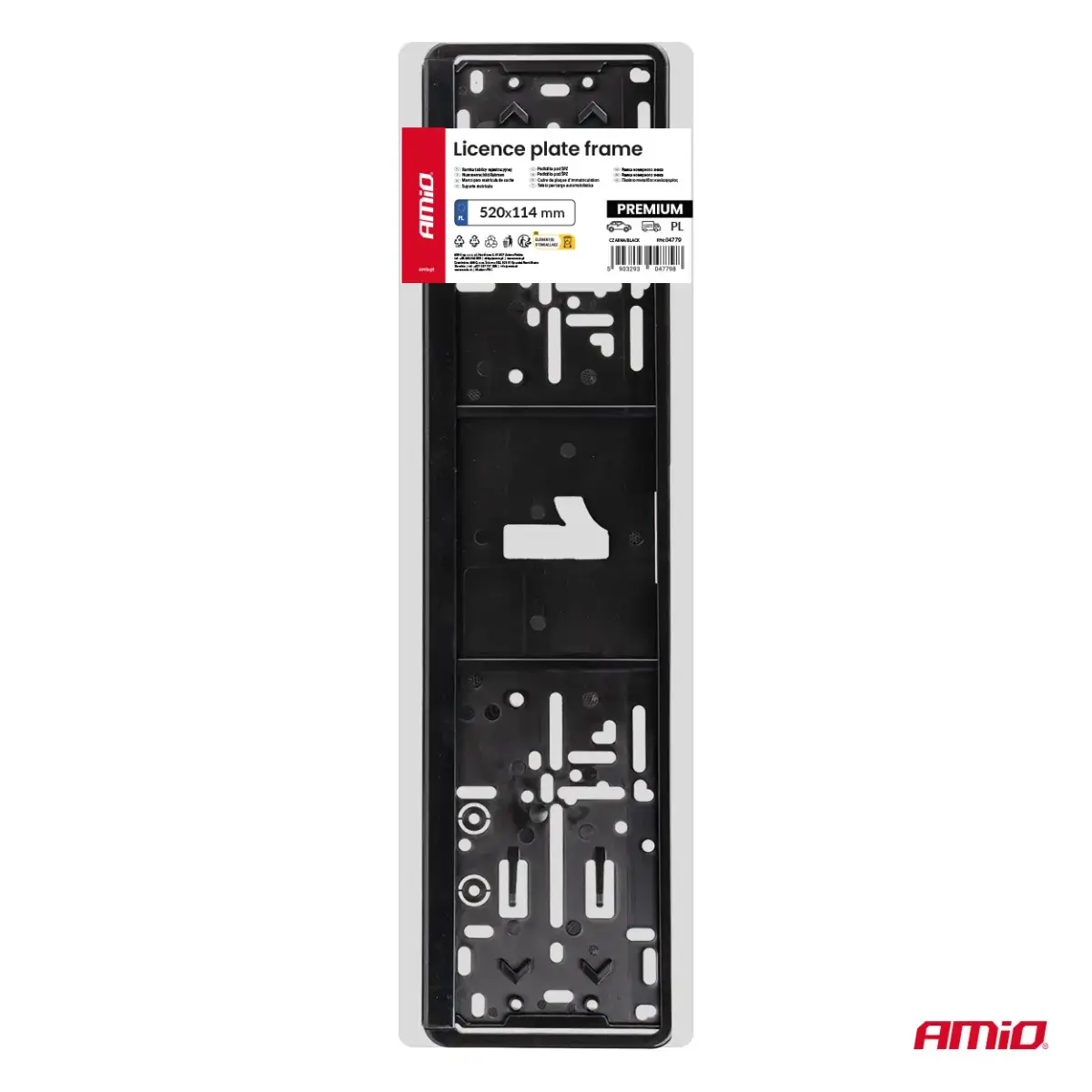 License Plate Frame - BLACK PREMIUM PL AMIO-04779