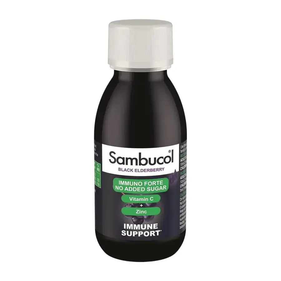 Sambucol, Immuno Forte, Sugar Free, Black Eldeberry, Vitamin C & Zinc, Support The Immune System, Syrup, 120 ml