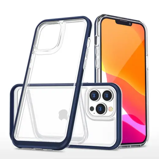 Clear 3in1 maciņš telefonam iPhone 14 Pro Max zils