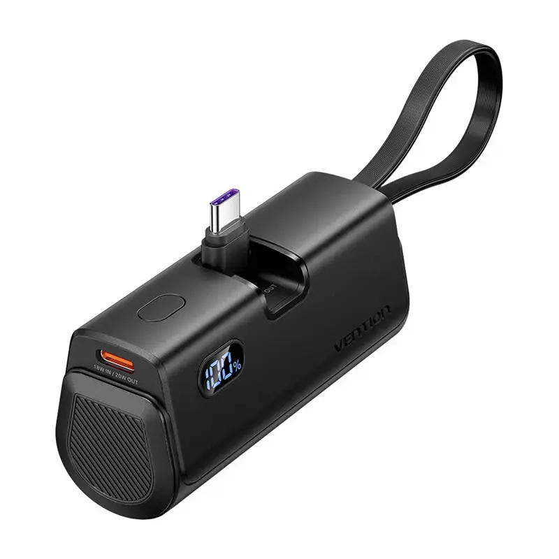 Vention FHQB0 external battery (powerbank) | 4800 mAh | 22.5W | USB-C, Lightning | LED display | black