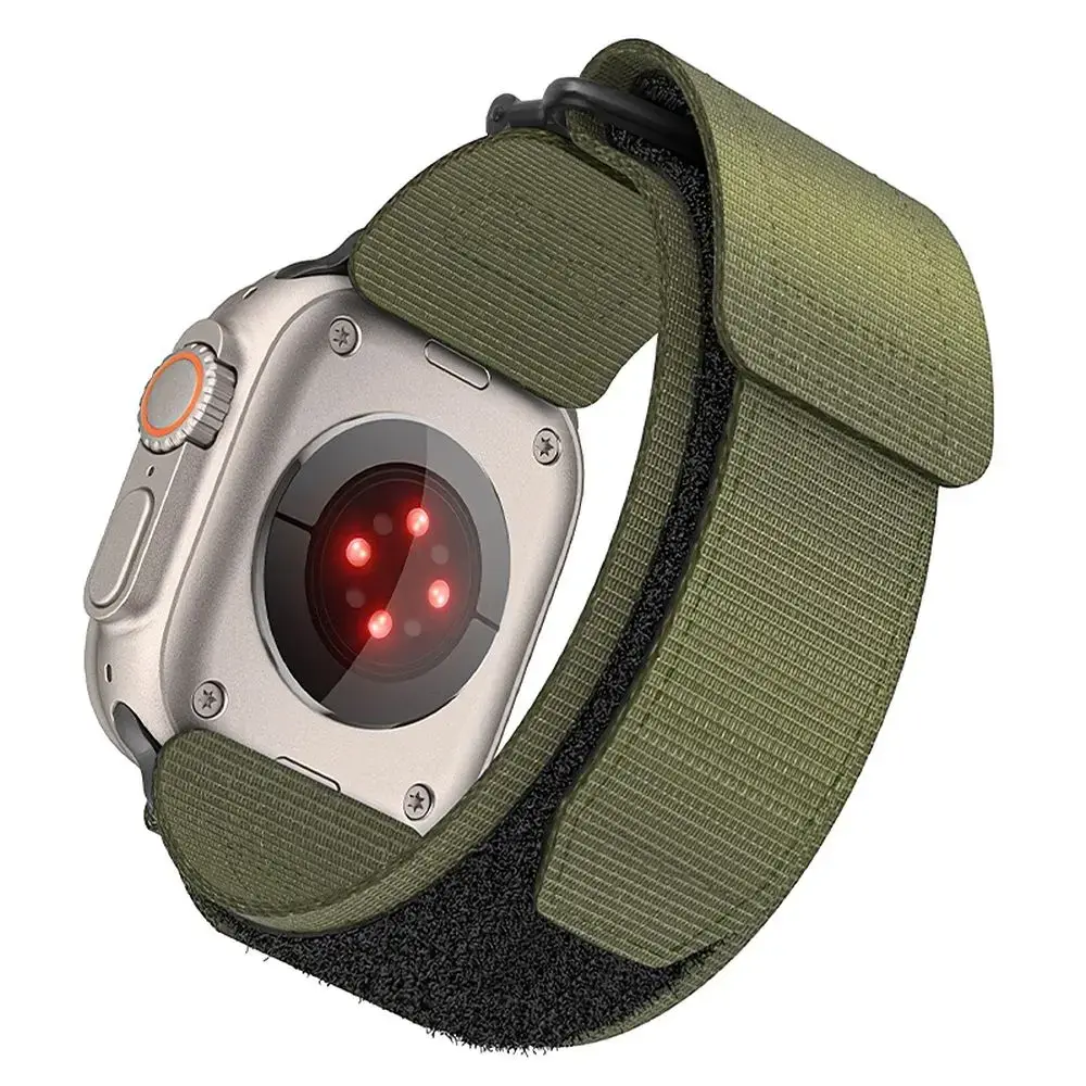 Forcell viedpulksteņa siksniņa priekš Apple Watch (42/44/45/49 mm) | neilons | zaļa