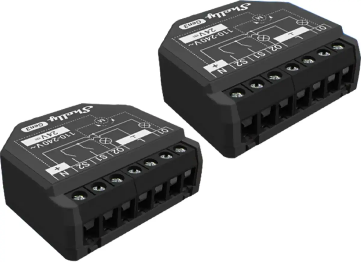 Set of 2 Shelly 2PM Gen3 WiFi/Bluetooth Controllers