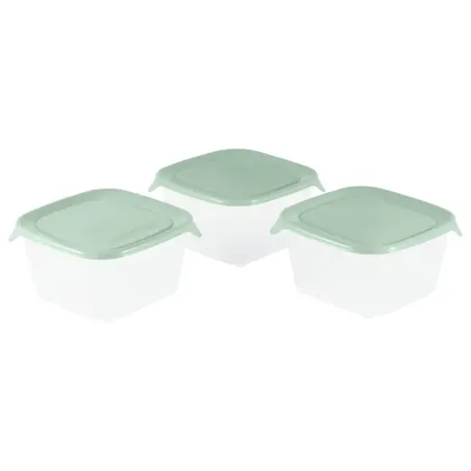 Food container set 3 pcs. square 3x1.2L Fresh&Go green