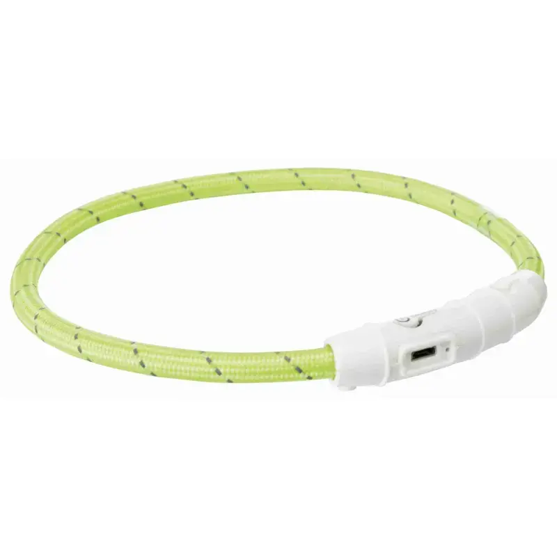 Mirgojoša kaklasiksna suņiem – Trixie Flash light ring USB, M–L: 45 cm/ø 7 mm